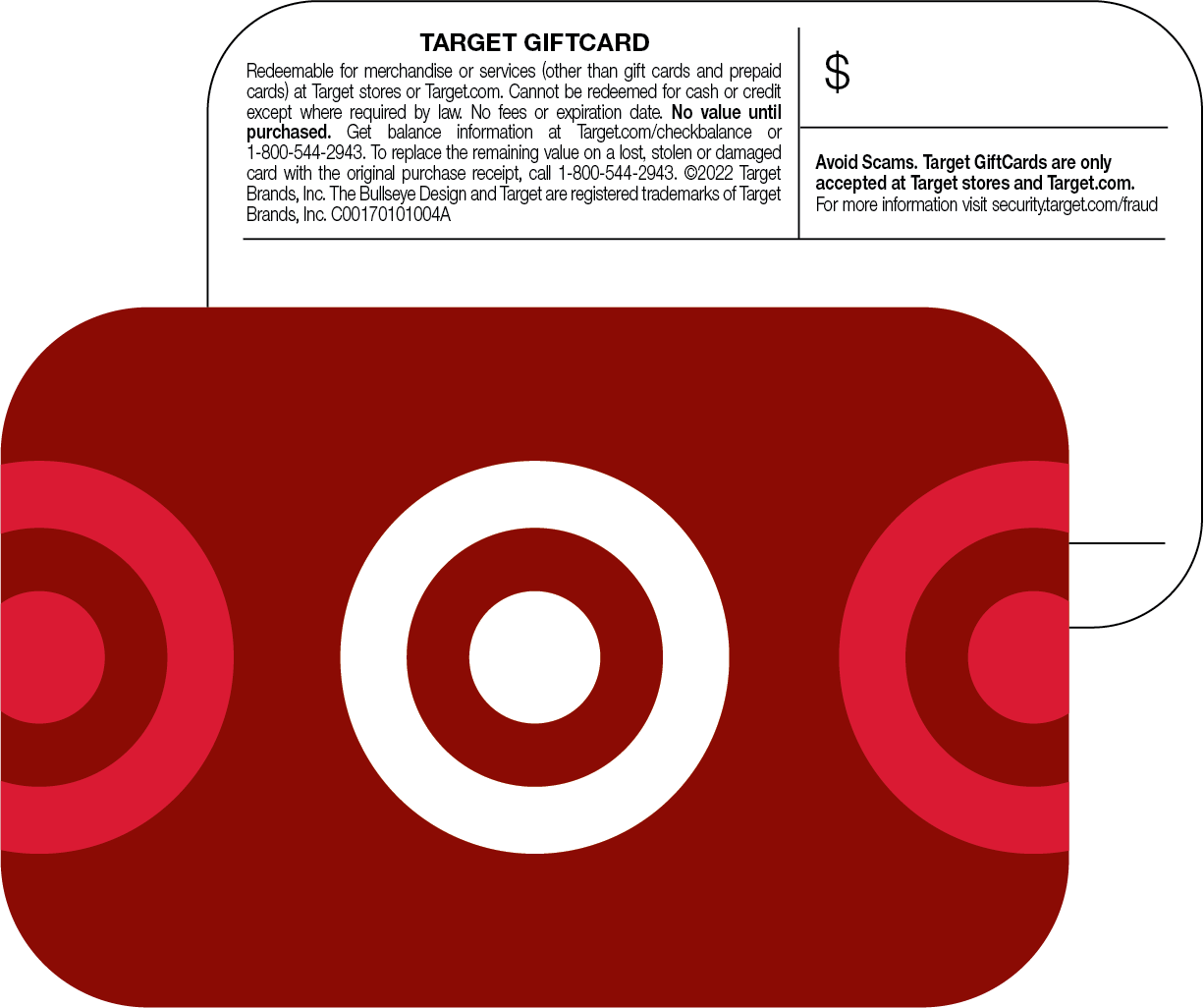 The front and back of a Target GiftCard.